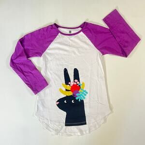 Tea Collection Girls Raglan Long Sleeve Graphic Top Size 12